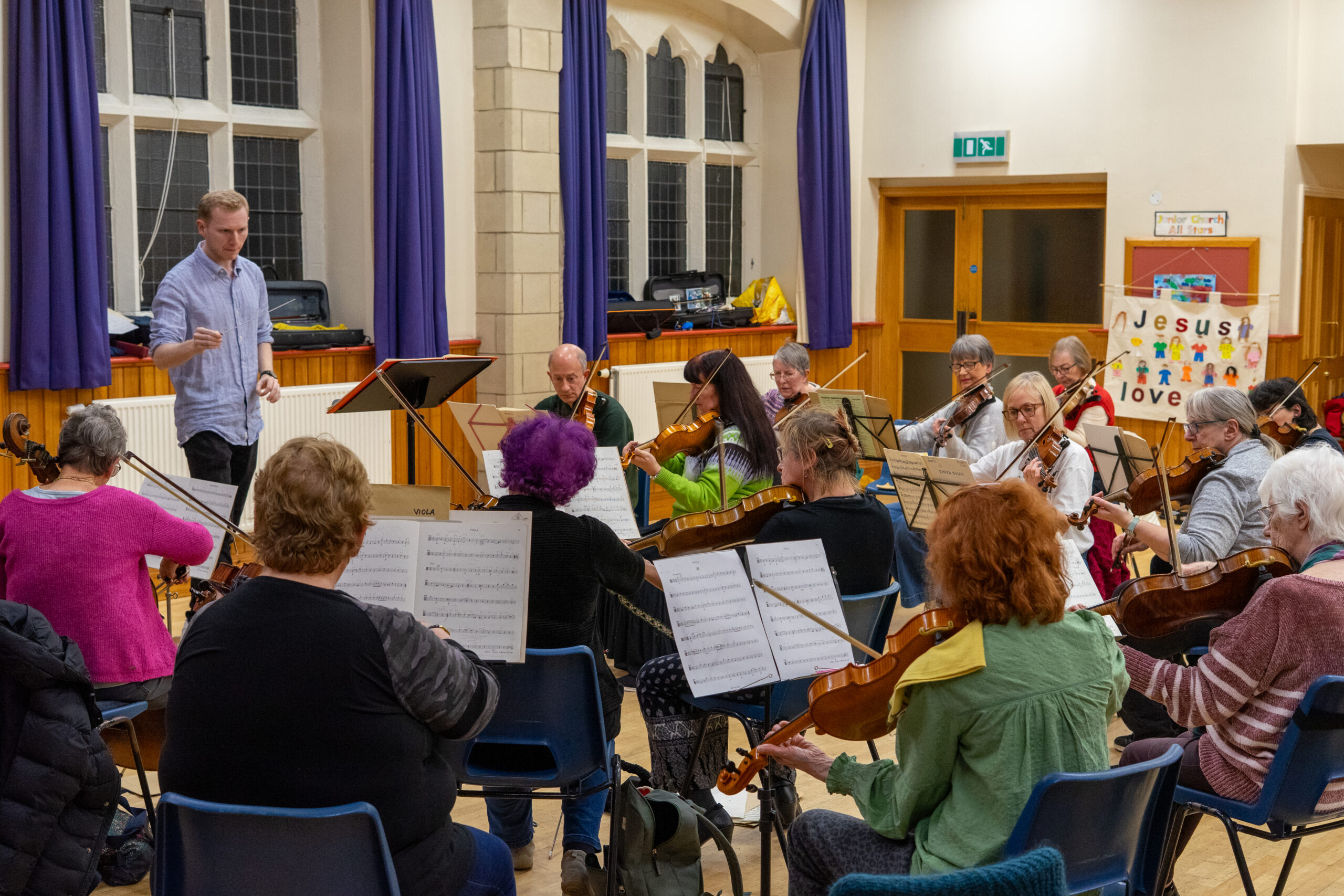 The orchestra in rehearsal
